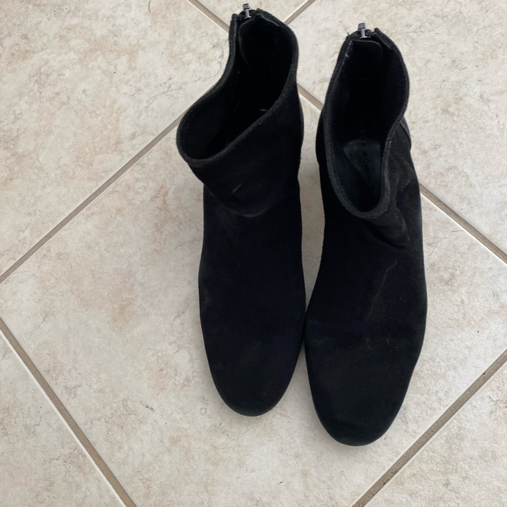 COPY - Black suede heel booties fall ankle boots